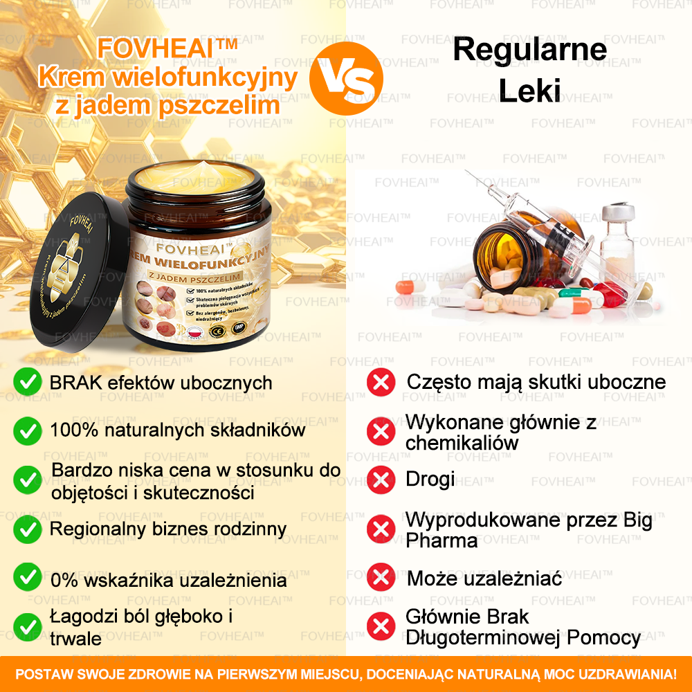 💎🏆FOVHEAl™ Krem wielofunkcyjny z jadem pszczelim - Polecane przez dermatologów – Odpowiednie dla każdego wieku