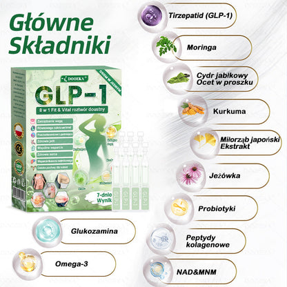 🧑‍⚕️ 💟💟 DOOEKA® GLP-1 8 w 1 Fit & Vital roztwór doustny – Raz dziennie, widoczne zmiany w ciągu 7 dni / W przypadku otyłości, zdrowia serca i układu krążenia, cukrzycy, bezdechu sennego, zdrowia jelit, problemów ze stawami i wielu innych