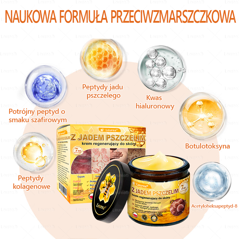 🔥🔥Leurea® Jad Pszczeli Regeneracja Skóry Krem🔥 Naturalna regeneracja skóry, wygładzenie zmarszczek i promienna cera-50 ml