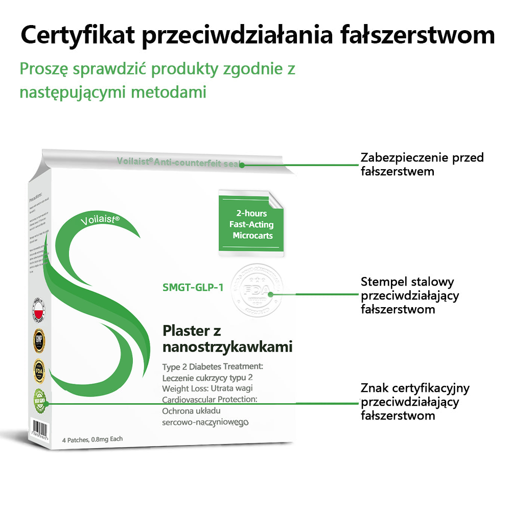🎁 Voilaist® SMGT-GLP-1 Nano Microneedle Patch🍃Bezbolesny, długotrwały, zwalczający cukrzycę, otyłość i choroby układu krążenia 🎁