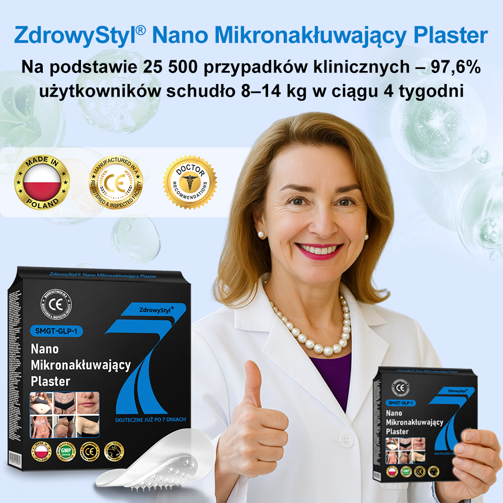 🔥ZdrowyStyl®🌱 Nano Mikronakłuwający Plaster z SMGT-GLP-1 i Matrixyl 3000 – Odchudzanie, Ujędrnianie Skóry, Wsparcie Poziomu Cukru we Krwi, Bez Zastrzyków, Efekty w 7 Dni
