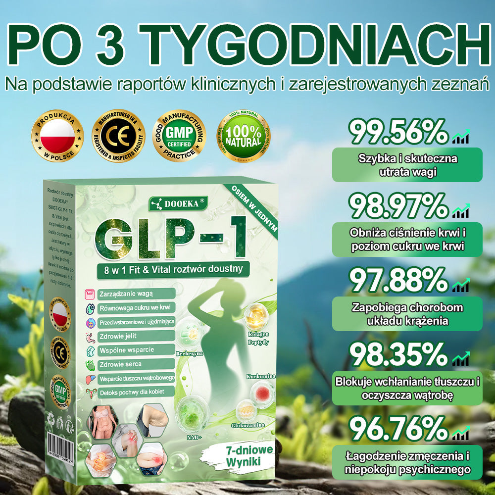 🧑‍⚕️ 💟💟 DOOEKA® GLP-1 8 w 1 Fit & Vital roztwór doustny – Raz dziennie, widoczne zmiany w ciągu 7 dni / W przypadku otyłości, zdrowia serca i układu krążenia, cukrzycy, bezdechu sennego, zdrowia jelit, problemów ze stawami i wielu innych