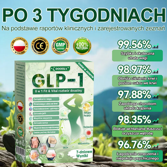 🌿🌿🧑‍⚕️ DOOEKA® GLP-1 8 w 1 Fit & Vital roztwór doustny – Raz dziennie, widoczne zmiany w ciągu 7 dni / W przypadku otyłości, zdrowia serca i układu krążenia, cukrzycy, bezdechu sennego, zdrowia jelit, problemów ze stawami i wielu innych