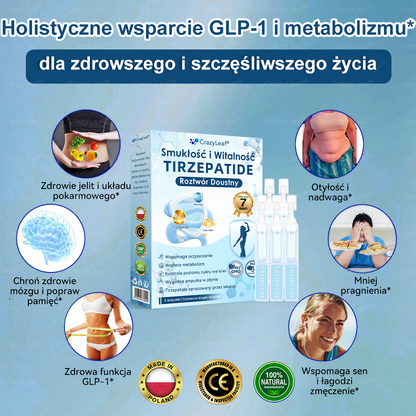 ✨Klinicznie potwierdzone | Oficjalny sklep | CrazyLeaf® Szczupłość i Witalność Tirzepatide – doustny roztwór wspierający odchudzanie, ciśnienie i poziom cukru