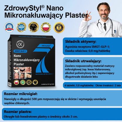 🎁 ZdrowyStyl®🌱 Nano Mikronakłuwający Plaster z SMGT-GLP-1 i Matrixyl 3000 – Odchudzanie, Ujędrnianie Skóry, Wsparcie Poziomu Cukru we Krwi, Bez Zastrzyków, Efekty w 7 Dni🎁