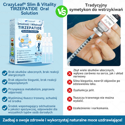 ✨Klinicznie potwierdzone | Oficjalny sklep | CrazyLeaf® Szczupłość i Witalność Tirzepatide – doustny roztwór wspierający odchudzanie, ciśnienie i poziom cukru